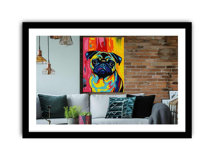 Pug Dog Art framed Print