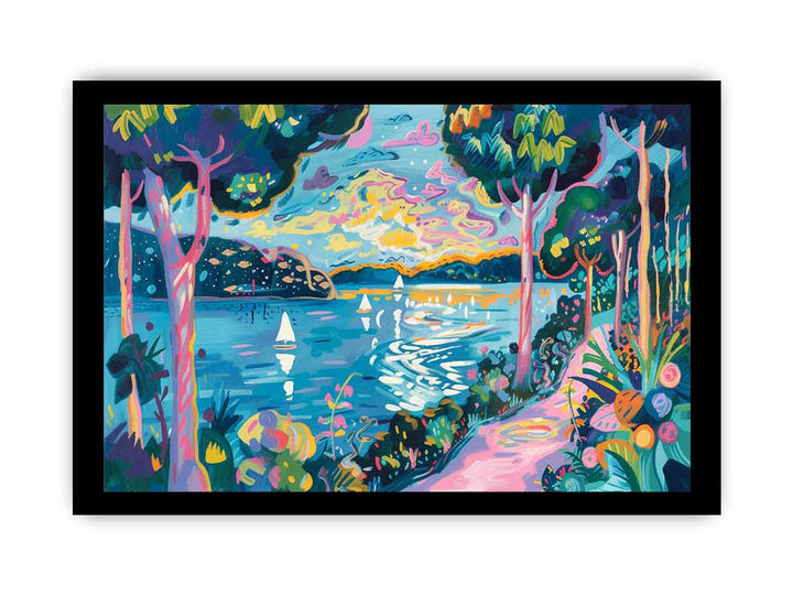 River Painting framed Print