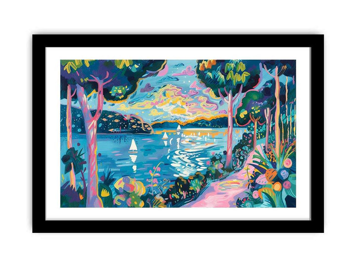 River Painting framed Print