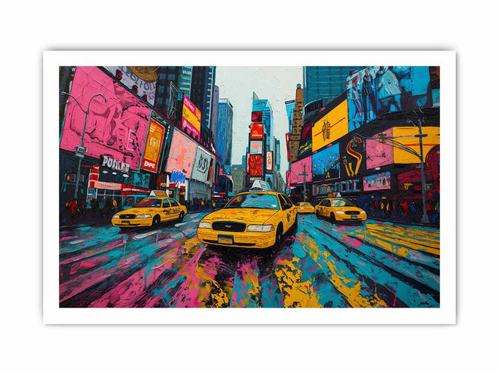 Times Square  Painting framed Print