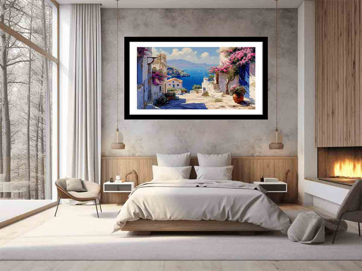 Greek Village  Art Print