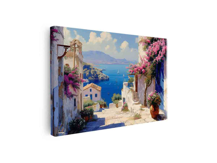 Greek Village  canvas Print