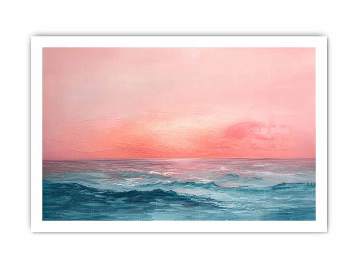 Pink Sunrise Sea- Art framed Print