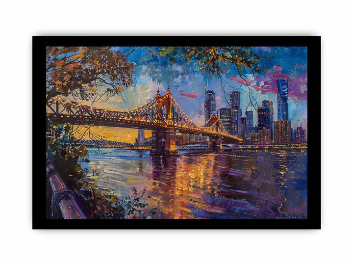 Storey Bridge Brisbane Painting framed Print