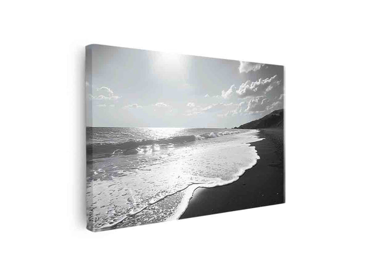 Black and white  Beach Art canvas Print