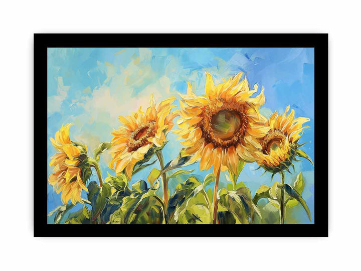 Summer Sunflowers Art framed Print