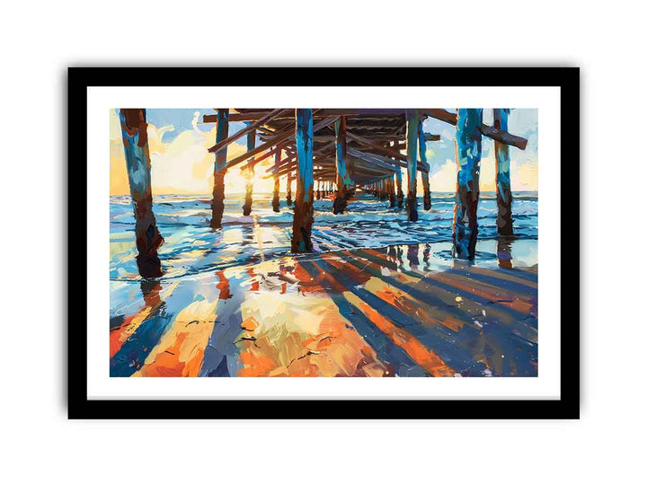 Pier Painting Art framed Print