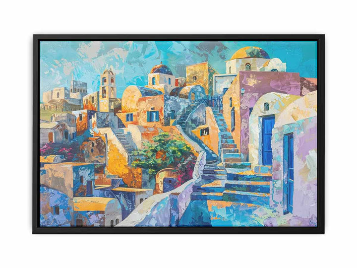 Santorini Painting canvas Print