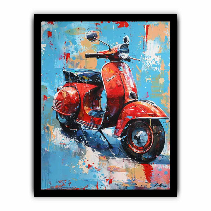 Scooter art Art framed Print