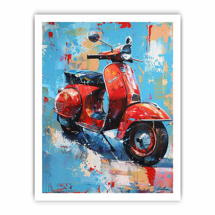 Scooter art Art framed Print