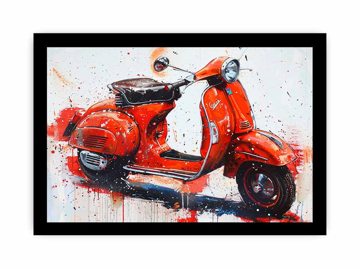 Vespa  Scooter Painting framed Print