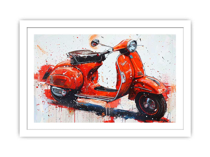 Vespa  Scooter Painting framed Print