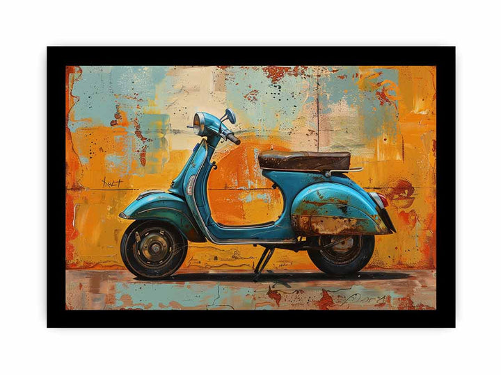 Vespa  Scooter Art framed Print