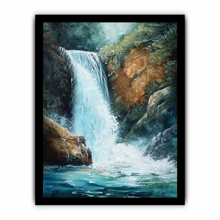 Waterfall  Art Painting framed Print