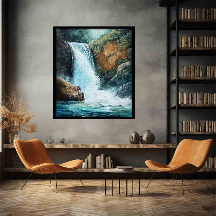 Waterfall  Art Painting Art Print