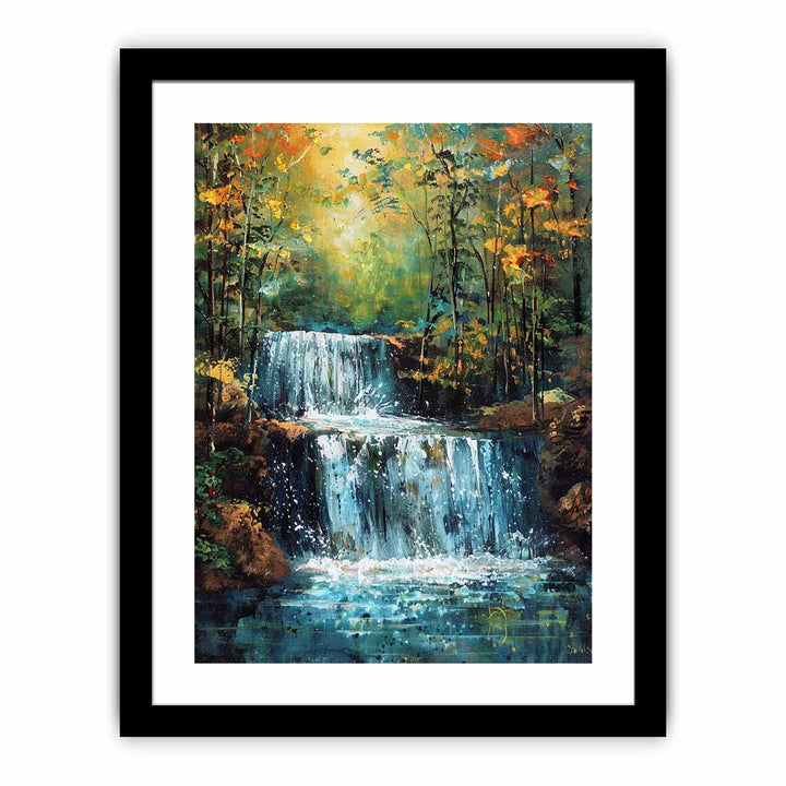 Waterfall  Art Painting framed Print