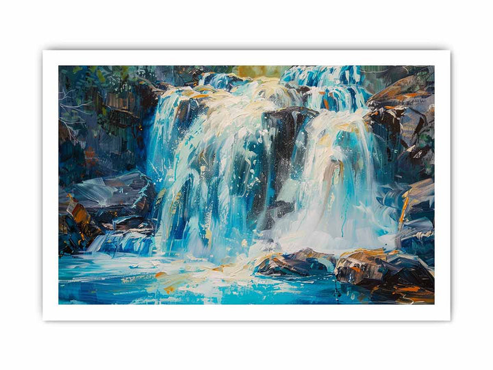 Waterfall  Art Painting framed Print