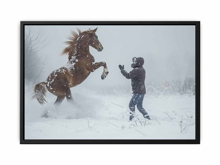  Playing With Horse canvas Print