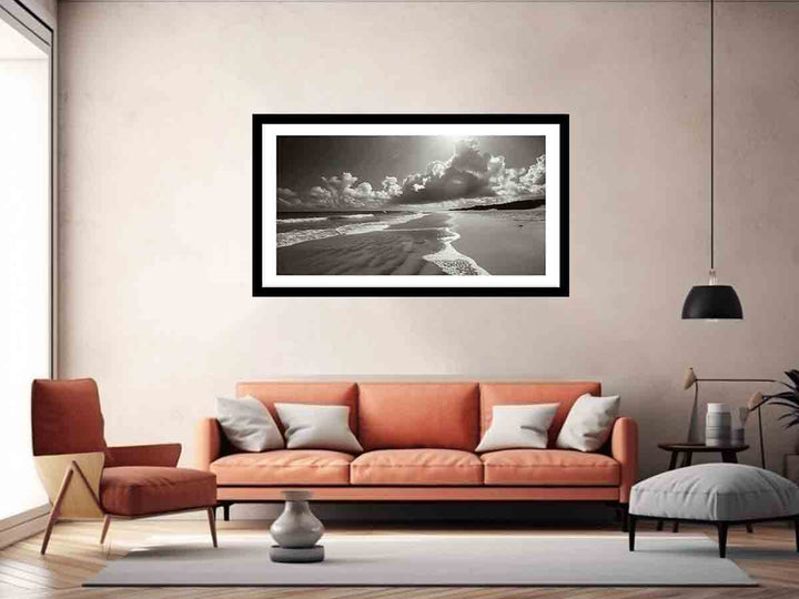 Black & White Beach Art Print