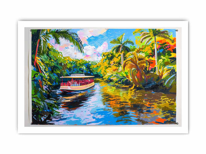 Brisbane River Art framed Print