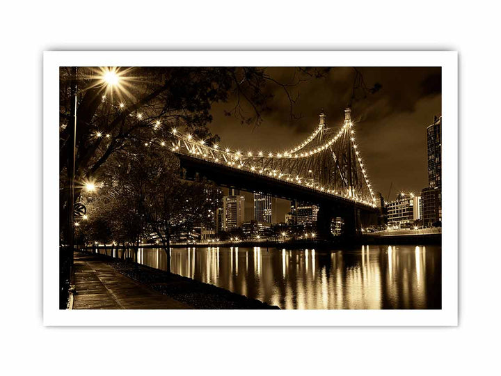 Story Bridge at Night Art framed Print