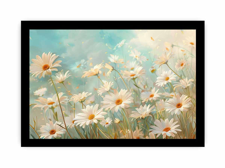 Daisies Flower Art framed Print