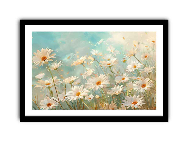 Daisies Flower Art framed Print