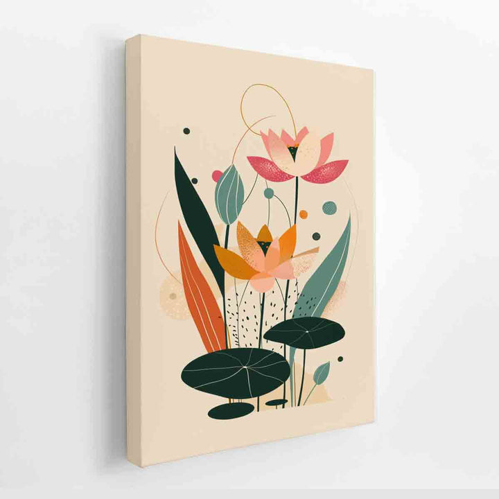 Lotus flowers Art canvas Print