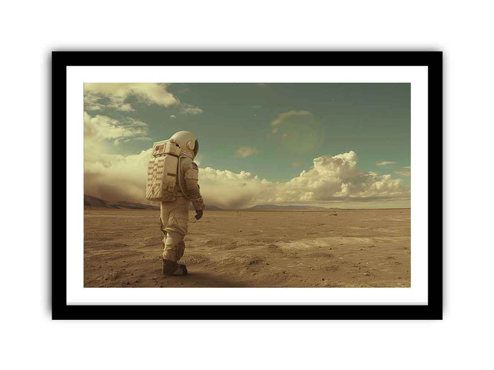 Astronaut Walk Art framed Print