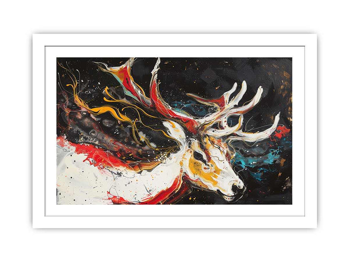 Abstract Stag Art framed Print