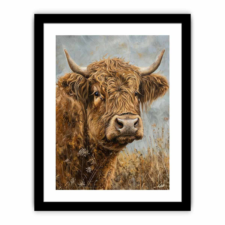 Highland Cow Brown framed Print