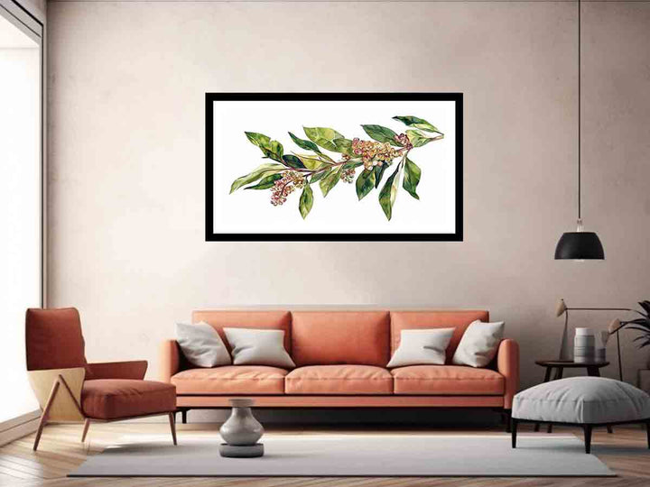 Watercolor Leaves & flowers Art Print