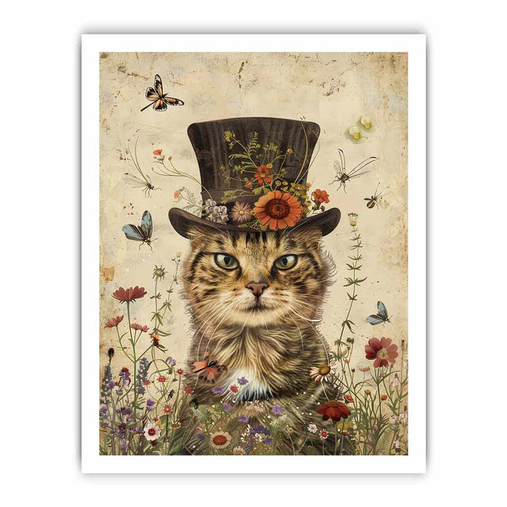 Cute Cat Art framed Print