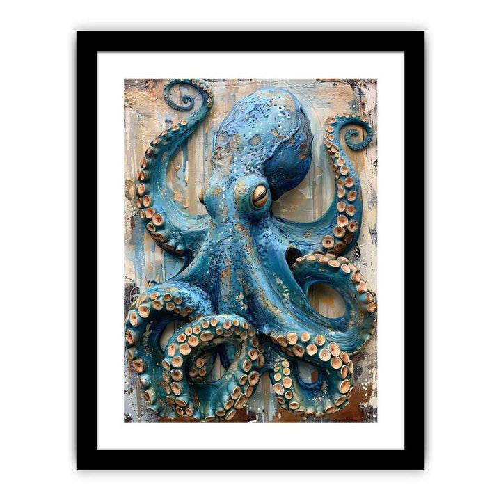 BlueOctopus Art framed Print