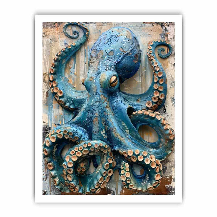 BlueOctopus Art framed Print