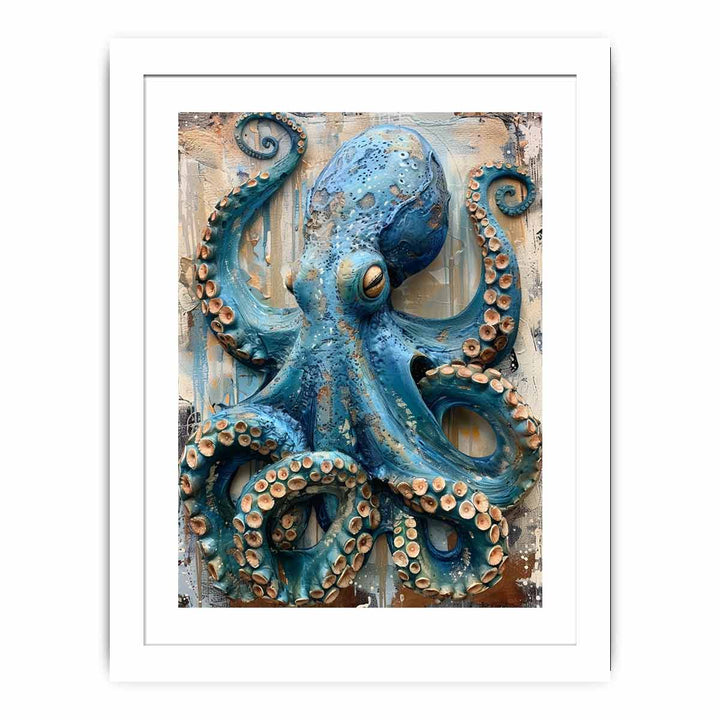 BlueOctopus Art framed Print