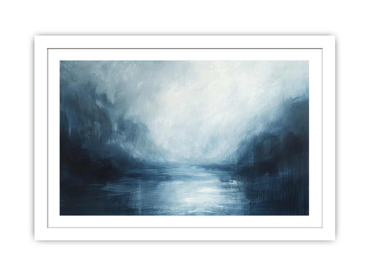 Abstract Blue river framed Print