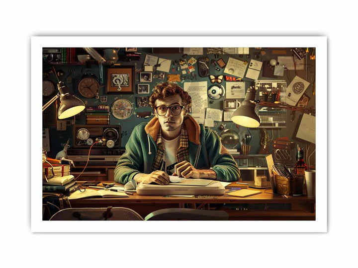 Genius at Work framed Print