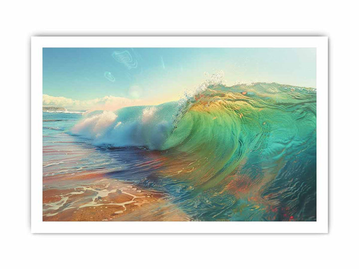 Rainbow Surf Art framed Print