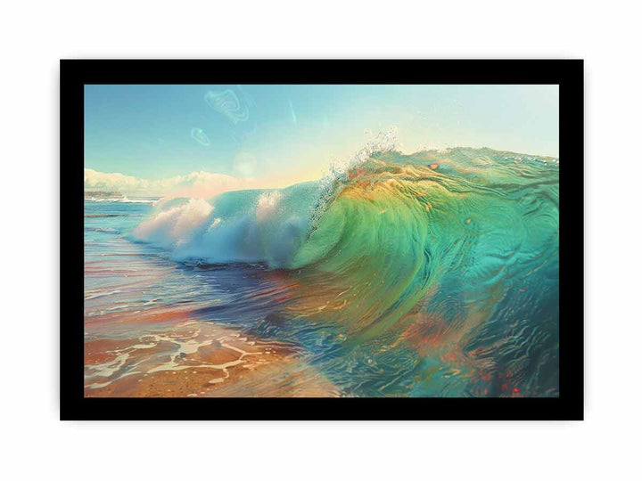 Rainbow Surf Art framed Print