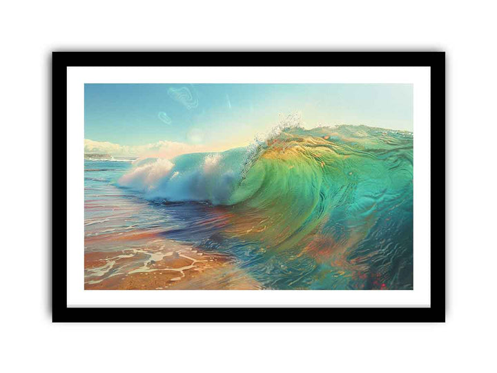 Rainbow Surf Art framed Print