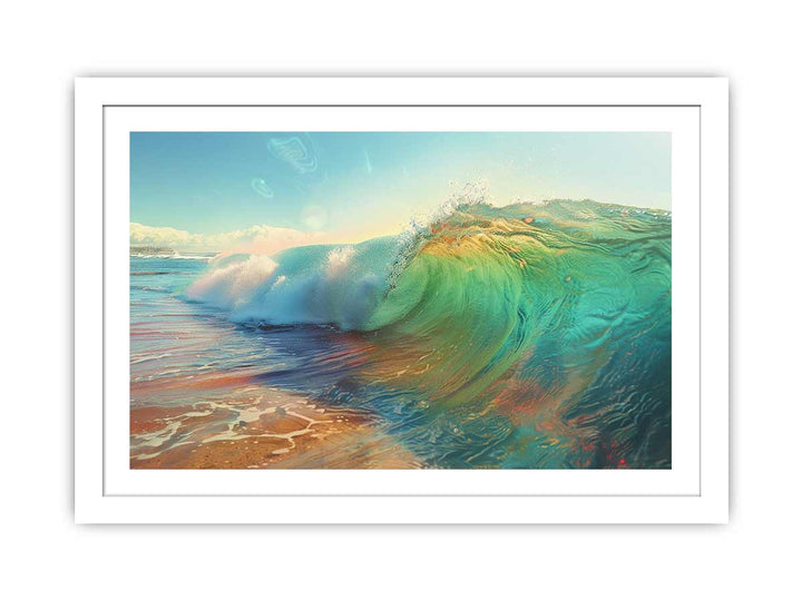 Rainbow Surf Art framed Print