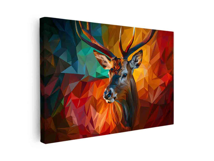 3D Abstract Stag canvas Print