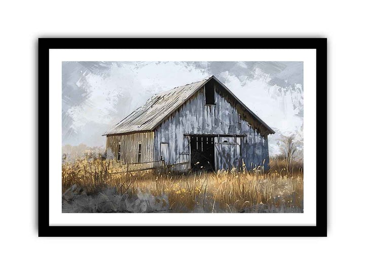 White Barn Art framed Print