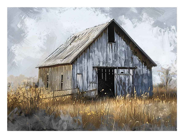 White Barn Art Print