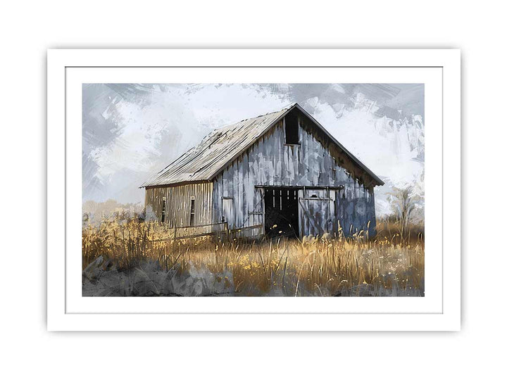 White Barn Art framed Print