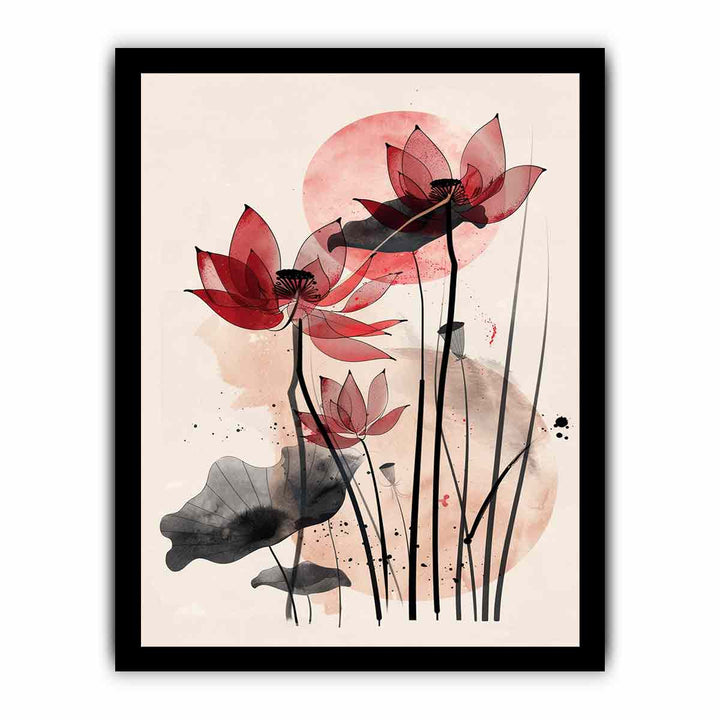 Modern Lotus  Art framed Print