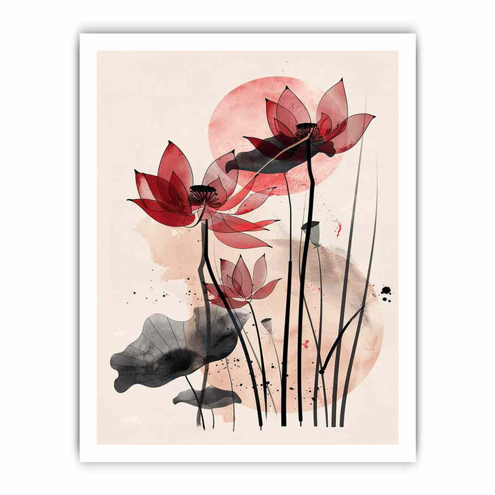 Modern Lotus  Art framed Print