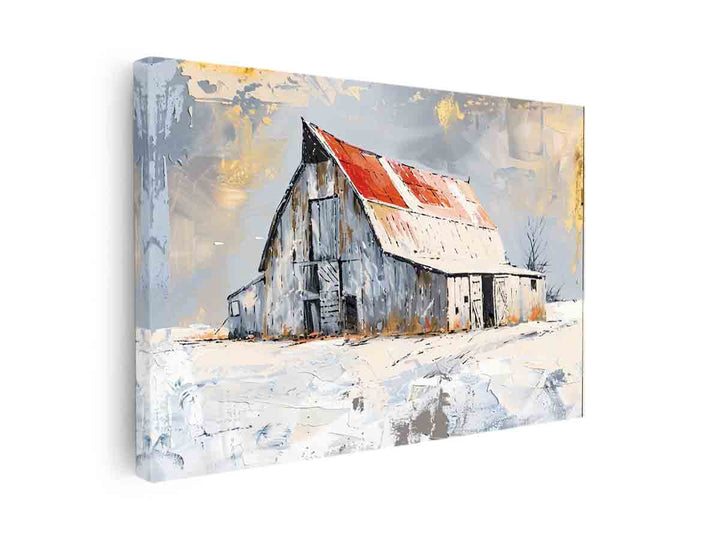 white barn art Art canvas Print