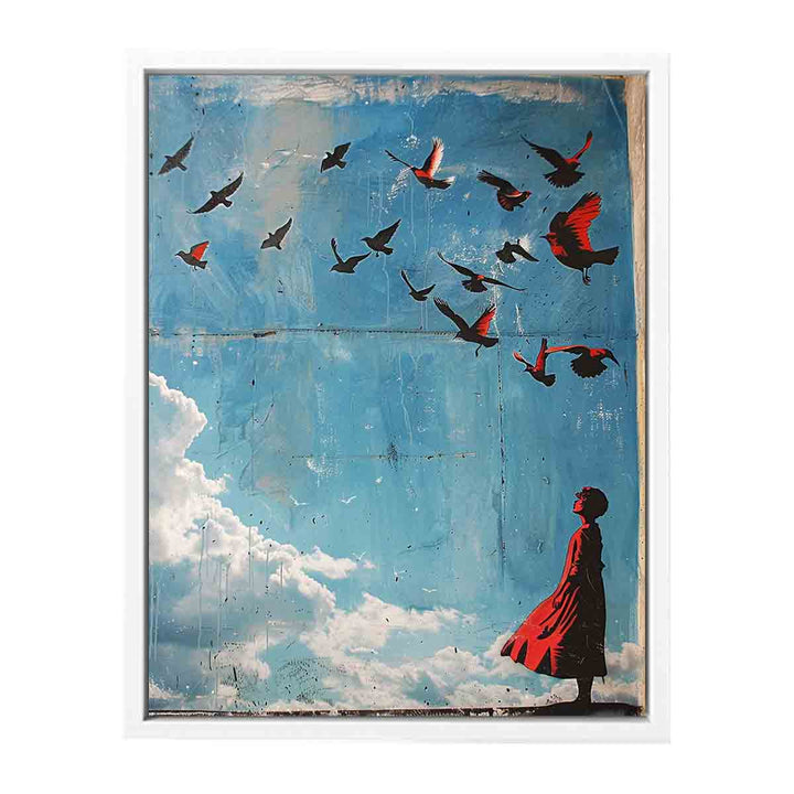 Birds in Sky Painting